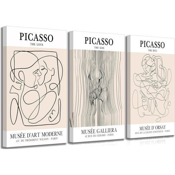 3 Pcs Abstract Gold Geometric Boho Canvas Wall Art Mid Century Modern Minimalist Aesthetic Luxury Metal Artwork Pictures Wall Decor Posters Prints for Living room Bedroom Office Home Decoration