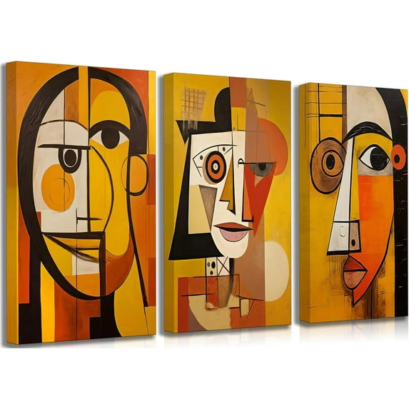 3 Pcs Abstract Gold Geometric Boho Canvas Wall Art Mid Century Modern Minimalist Aesthetic Luxury Metal Artwork Pictures Wall Decor Posters Prints for Living room Bedroom Office Home Decoration