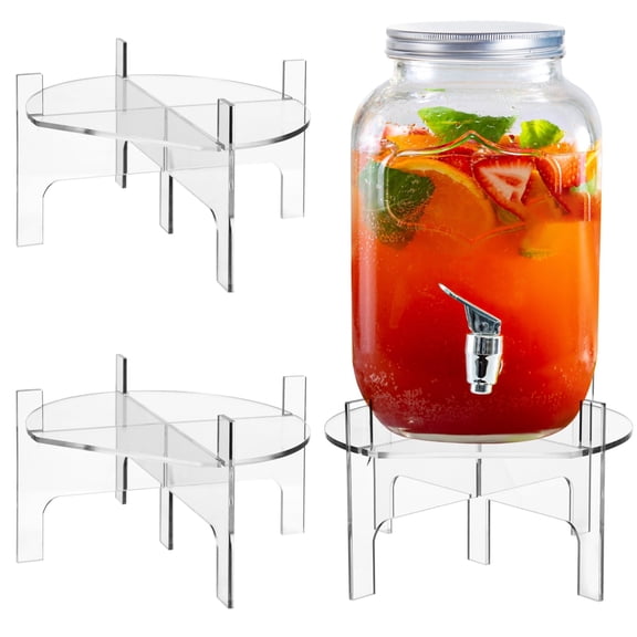 3 Pcs Acrylic Drink Dispenser Stand, Clear Water Dispenser Stand 7.87 in, Beverage Juice Dispenser Riser Pastry Holder for Parties, Cake & Dessert Stand with Detachable Design