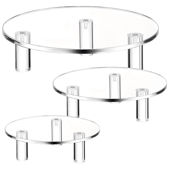 3 Pcs Acrylic Risers Set, Clear Round Acrylic Display Riser, Dessert Display Stands, Acrylic Cupcake Stand for Parties, Weddings