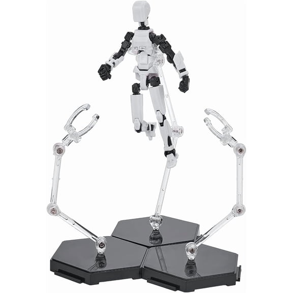 3 Pcs Action Figure Stand Black Assembly Action Figures Display Holder Splicable Base Model Support Stands Miniature Model Bases Compatible with HG RG SHF 1/144 Black