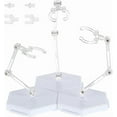 thumbnail image 1 of 3 Pcs Action Figure Stand White Assembly Action Figure Display Holder Splicable Hexagon Base Model Support Stand Miniature Model Bases Compatible with HG RG SHF 1/144 Figures, 1 of 9