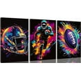 thumbnail image 1 of 3 Pcs American Football Colorful Wall Art Decor, Rugby Field Stadium Sports Canvas Painting Posters,Graffiti Football Pictures for Boys Room Living Room Bedroom Home Decoration, 1 of 6
