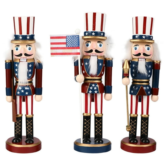 3 Pcs American Soldier Ornaments Giant Christmas Nutcracker 150cm Miniature