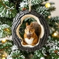 thumbnail image 1 of 3 Pcs Animal Tree Ornament under $5! Xqxayjr Animals Christmas Ornaments Tree Hole Design, Forest Animals Acrylic Tree Decor, Oval Shape Christmas Pendants, Woodland Creature Holiday Ornaments, 1 of 5