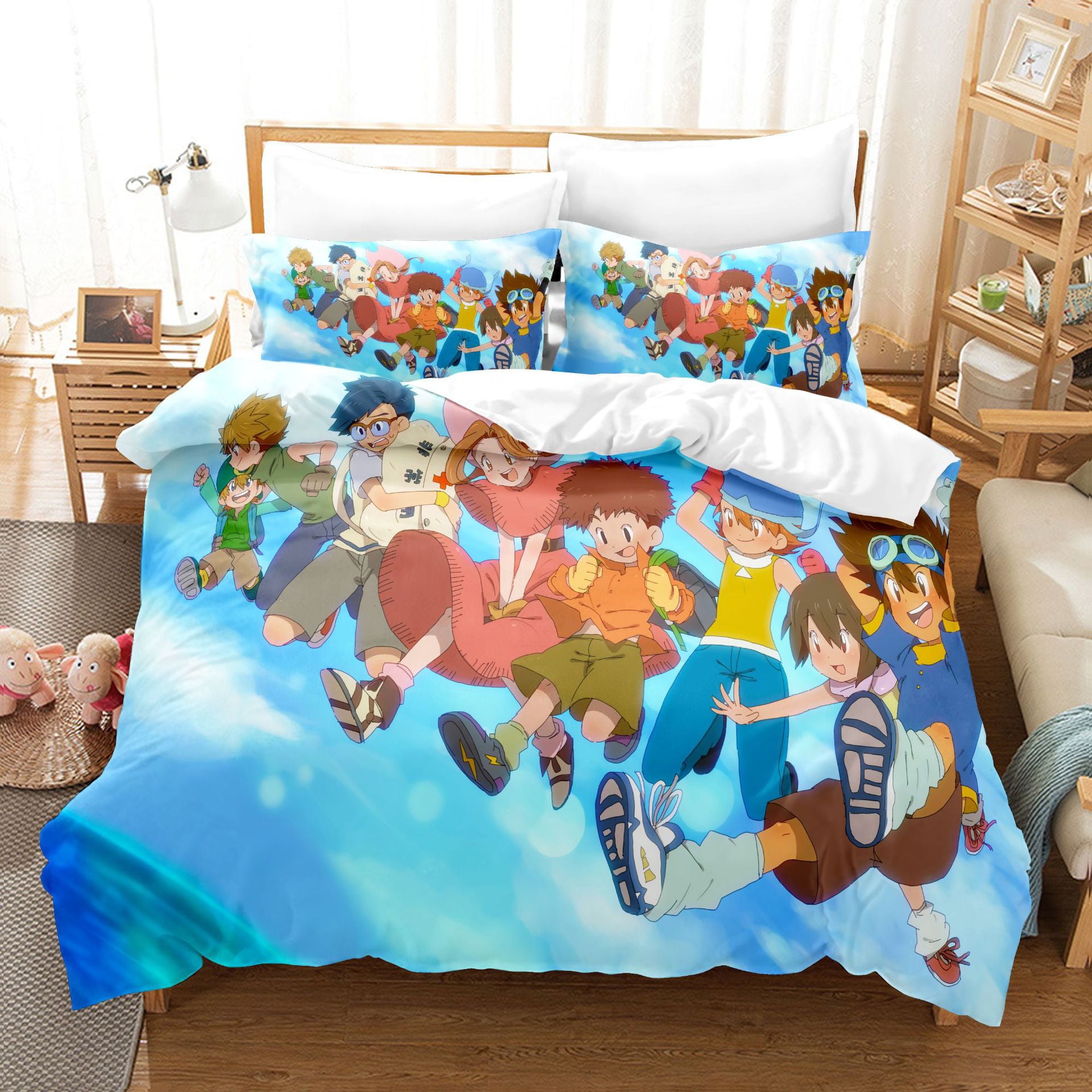 3 Pcs Anime Bedding Set，3 Piece Bedding Duvet Cover Set, Cartoon Duvet ...