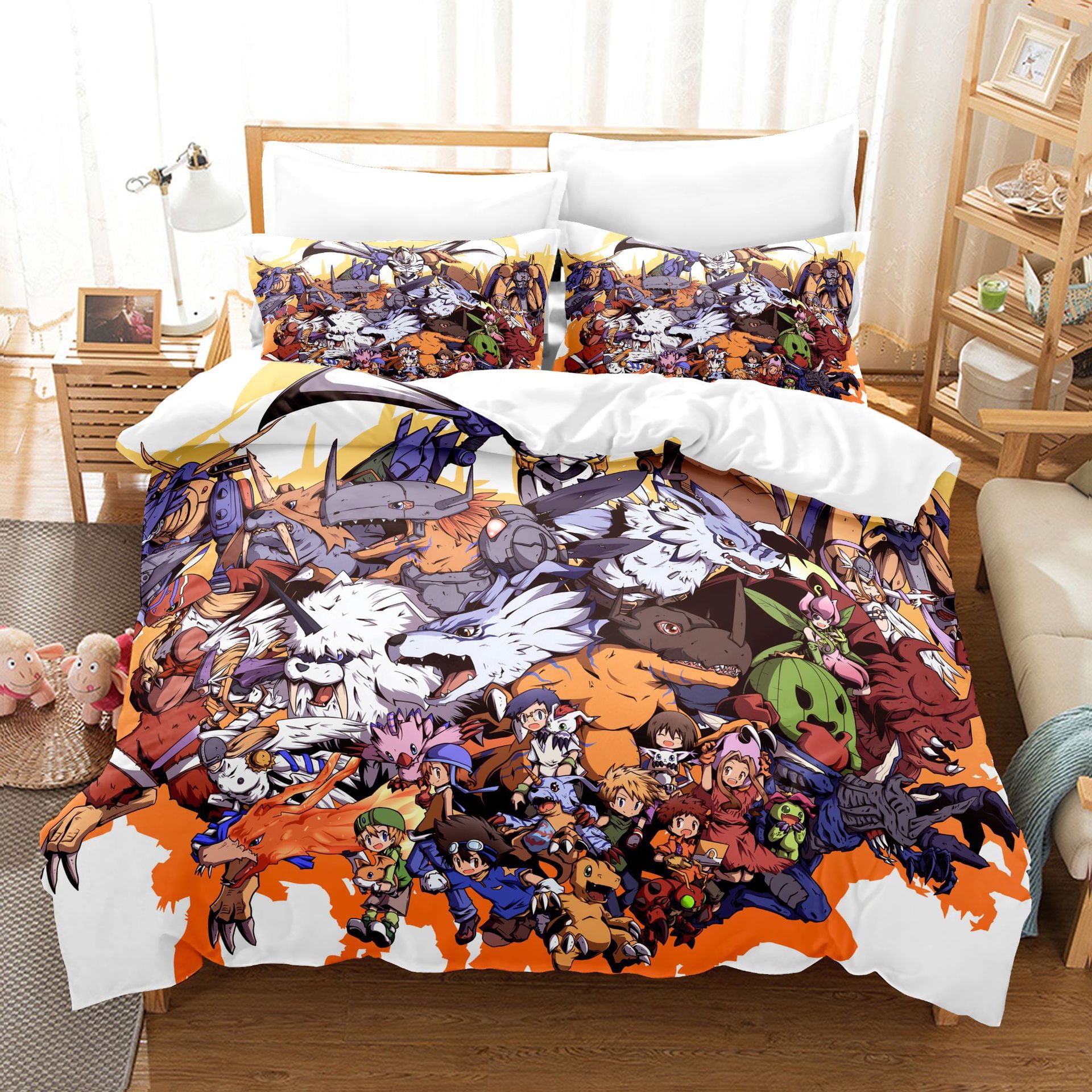 3 Pcs Anime Bedding Set，Bedding Set 3pcs,Cartoon Quilt cover Set Full