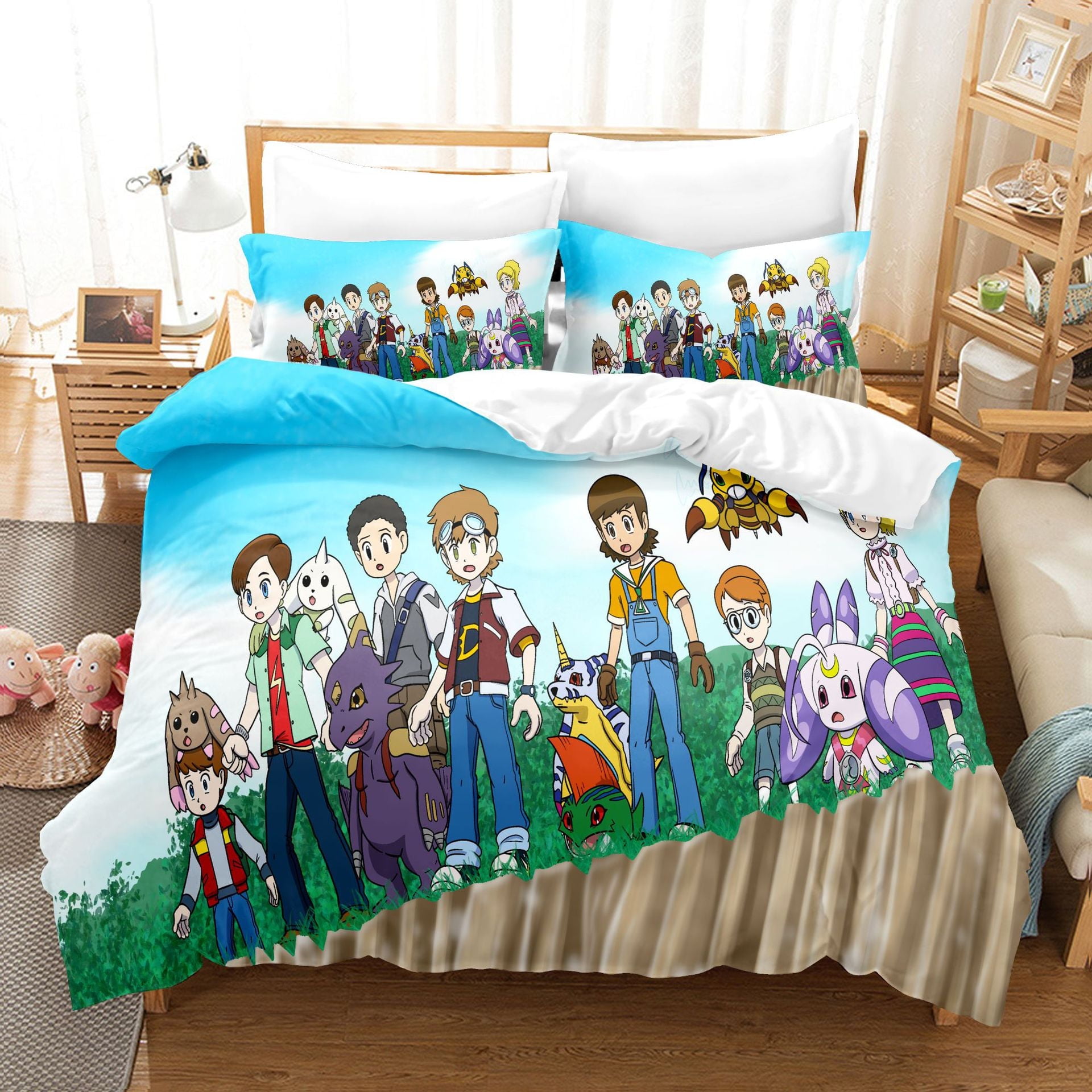 3 Pcs Anime Bedding Set，Cotton Bedding 3 Pieces,100 Cotton Super Cute