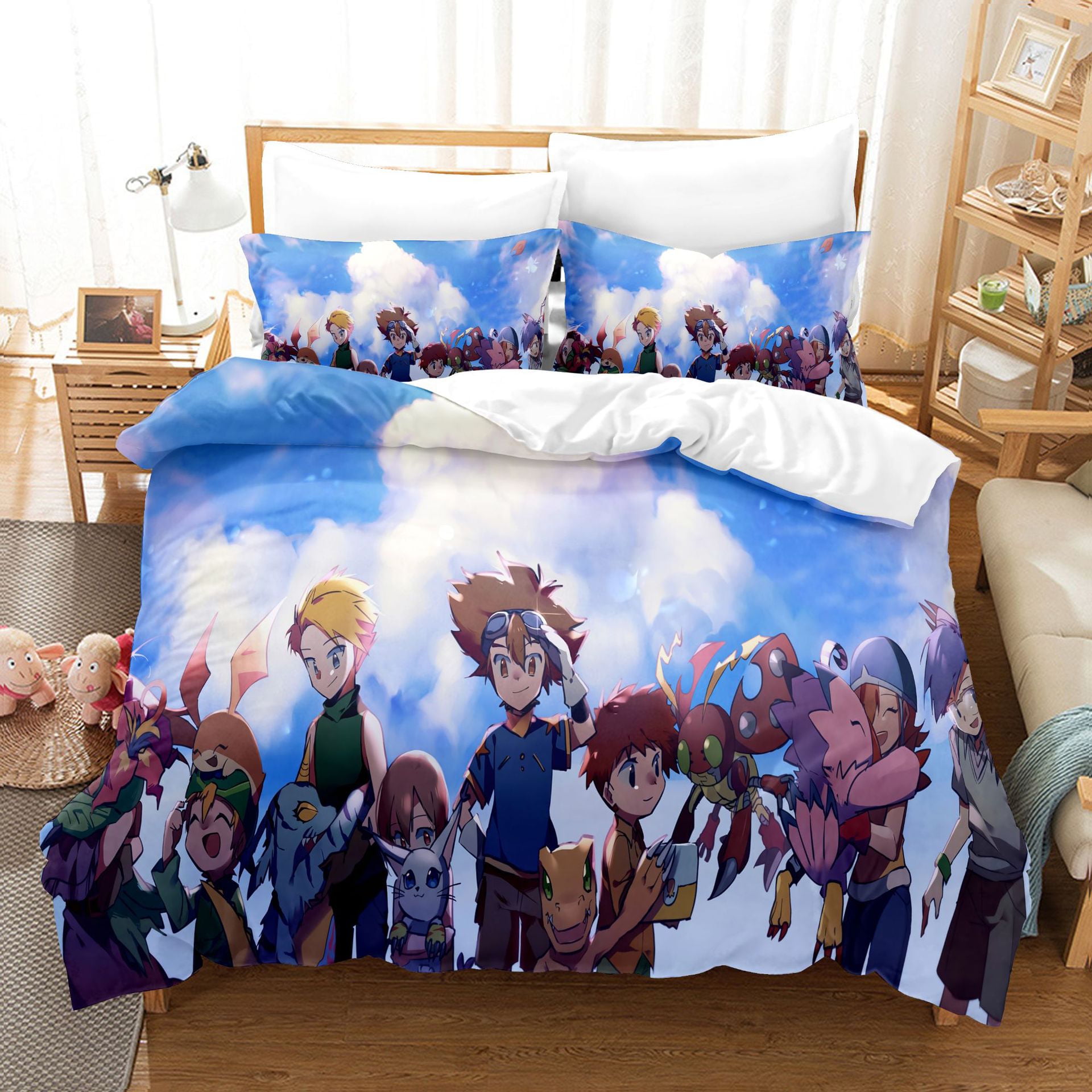 3 Pcs Anime Bedding Set，Cute Cartoon Duvet Cover,3 Piece Bedding Duvet