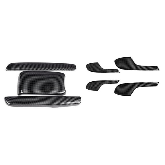 3 Pcs Armrest Box Protective Covers & 4 Pcs Car Door Armrest Decor Cover