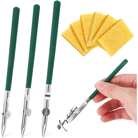 3 Pcs Art Ruling Pen with 6 Pieces Glue Residue Eraser Masking Fluid Pen Art Ruling Pen Set for Watercolor Painting Mounting Drawing Art Artists Supplies,No Ink(Green),Topboutique