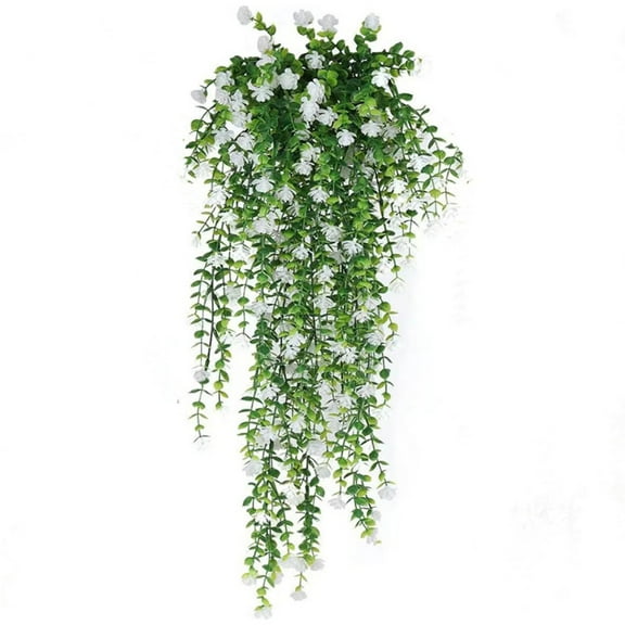 3 Pcs Artificial Fake Flowers, Hanging Plastic Plants Outside,Eucalyptus with Camellia Vine Garland,Outside Indoor Decorations Simulated Flower Eucalyptus Camellia Vine Rose Wall Decoration 