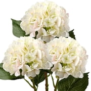 3 Pcs Artificial Hydrangea Flowers 20.8" Wedding Party Flowers Arrangement White Pink