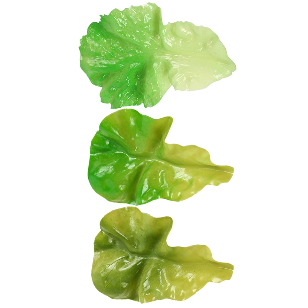 3 Pcs Artificial Lettuce Leaves Wall Decor Simulation Vegetables Leaf
