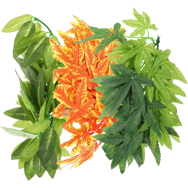 3 Pcs Artificial Plants Realistic Reptile Habitats Plants Reptiles