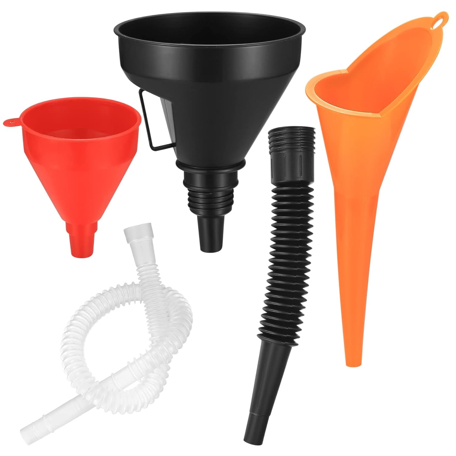3 Pcs Automotive Funnels Set Wide Mouth Fuel Funnels Plastic Long
