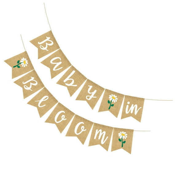 3 Pcs Baby Birthday Pull Flag Burlap Decoration Garlands Girl