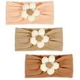 thumbnail image 1 of 3 Pcs Baby Flower Headbands Baby Girls Nylon Headband Soft Hairbands Hair Accessories for Newborn Infant Toddler Kids (Beige Orange Brown), 1 of 12
