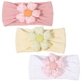 thumbnail image 1 of 3 Pcs Baby Flower Headbands Baby Girls Nylon Headband Soft Hairbands Hair Accessories for Newborn Infant Toddler Kids (Yellow Pink White), 1 of 12