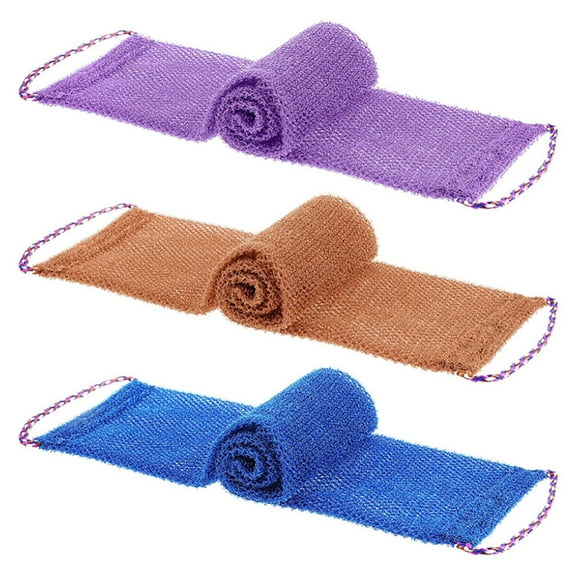 3 Pcs Back Exfoliating Bath Towels, African Net Sponge with Handles Long African Exfoliating Net Washcloth Bath Sponge Net Cloth Wash Net Body Back Scrubber for Shower Loofah