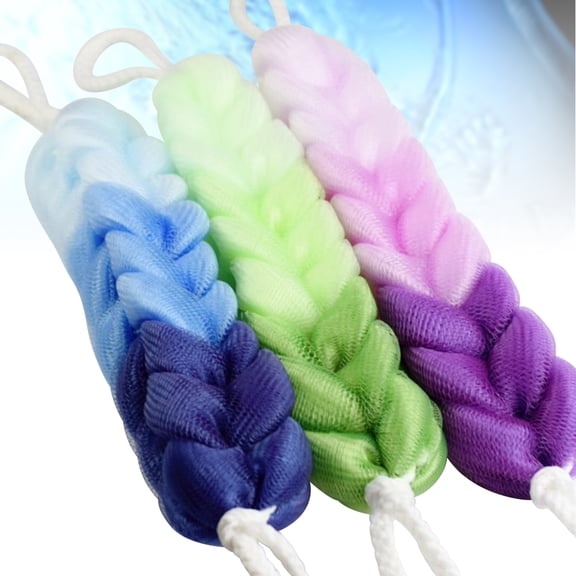UKCOCO 3Pcs Shower Mesh Pouf in Assorted Colors Lightweight Bath Sponge for Effective Skin Renewal