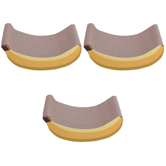 3 Pcs Banana Corrugated Cat Scratching Post Kitten Scratcher Mat Toy Toddler Yellow