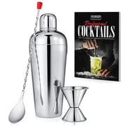 3 Pcs. Bartender Set with Cocktail Shaker, Jigger, and Bar Spoon Essential Bar Accessory Tools
