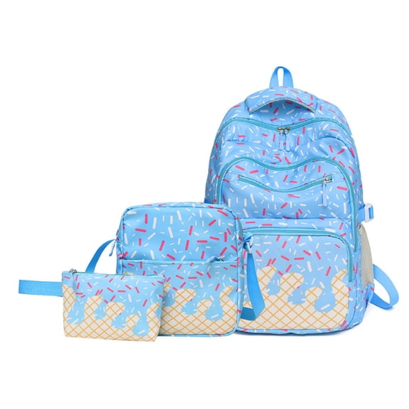 3 Pcs Baseball Ice Cream Drip Backpack Set 14'' Baseball Drip Bag with Lunch Box Pencil Bag for Sport Travel BackPack