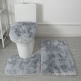 thumbnail image 1 of 3 Pcs Bath Rugs Set, Bathroom Rug Set Bath Rug + Contour Mat + Toilet Seat Cover, Super Soft Microfiber Water Absorbent and Non-Slip Bathroom Rugs with PVC Point Rubber Backing, 1 of 3