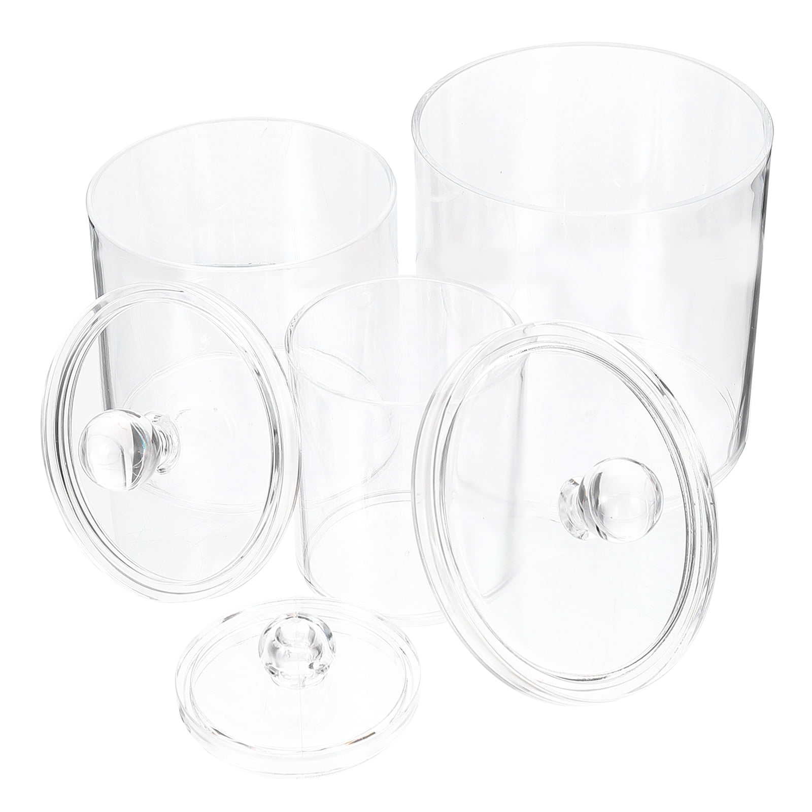 3 Pcs Bathroom Storage Box Cotton Round Dispenser Organizer Makeup