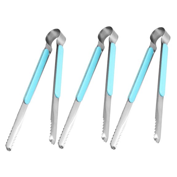 TABLZONE Set of 3 Stainless Steel Clamps with Anti-Skid Handles, Outdoor Cooking Grips for BBQ and Camping