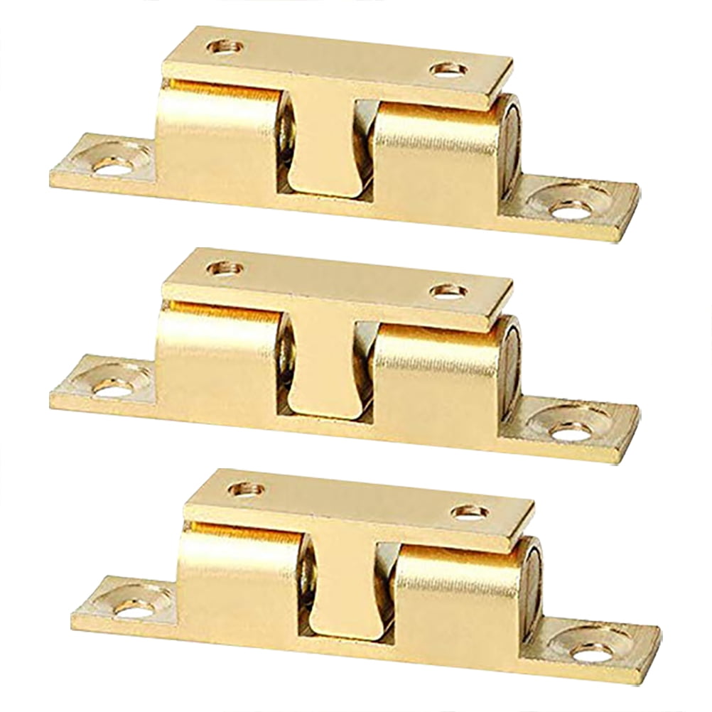 3 Pcs Bead Lock Cupboard Door Catch Copper Latch Wardrobe