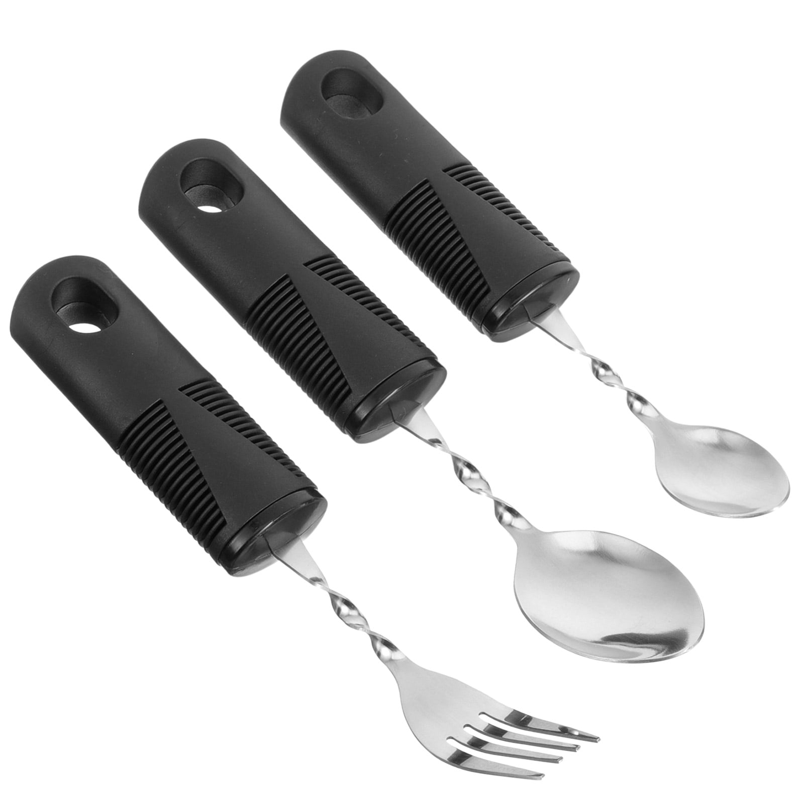 3 Pcs Bendable Cutlery Flatware Spoon and Fork Elderly Adaptive Angled