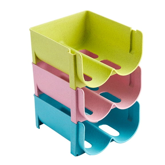 3Pcs Non-skid Fall-proof Drink Box Storage Container Stackable Rack