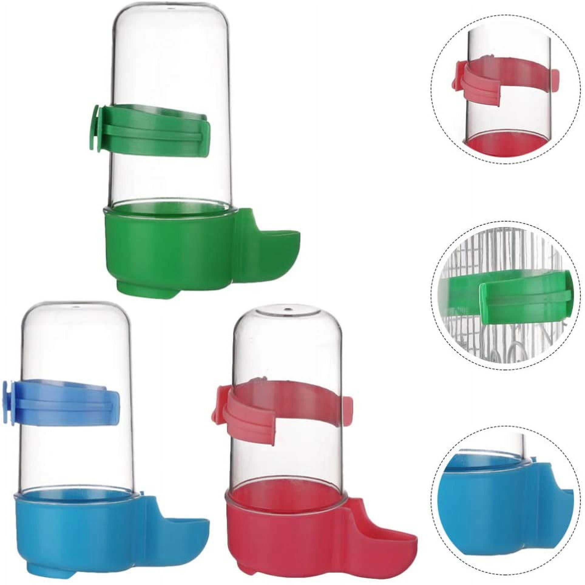 3 Pcs Bird Automatic Water Feeder Parrot Water Bottle Pet Plastic Bird ...