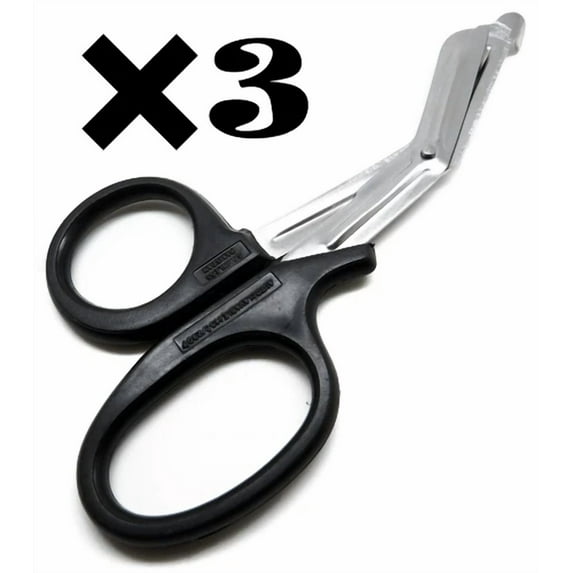 3 Pcs Black Utility Scissors 7.25" Multi-Purpose Diy Ems Emt Shears Instruments