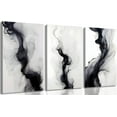 thumbnail image 1 of 3 Pcs Black And White Simple Abstract Canvas Wall Art Black and gray Minimalist Prints Painting Smoke Shapes Pictures Posters Modern Home artwork for Living Room Bedroom Study office, 16x24in Poster, 1 of 7