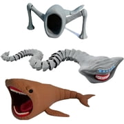 3 Pcs Sea Monster 3D Printed Flexible Articulated Fidget Toy, Sea Eater Deep-Sea Creature Collectible Figure, Desk Stress Relief Toy and Unique Gift for Ocean Lovers