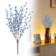 3 Pcs Blossom Branches Artificial Flowers for Spring Summer Indoor Decoration Faux Blossom Long Stems Creamy White Silk Fake Flowers for Tall Vase Arrangements Home Wedding Table 15.74"