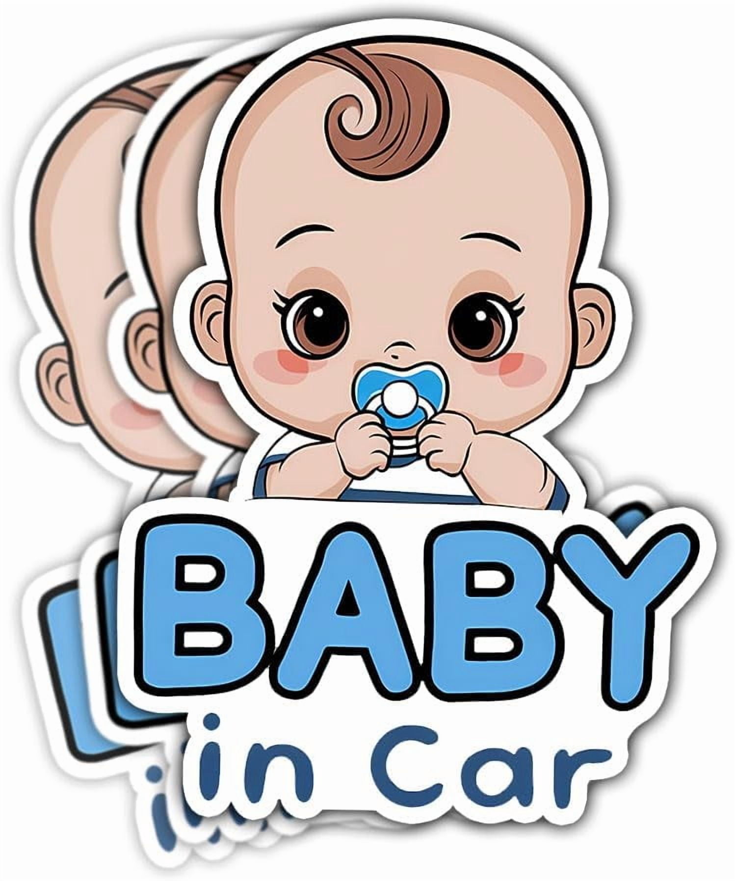 3 Pcs Blue Baby in Car Sticker – Child Safety Vinyl Decal for Car ...