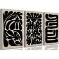 thumbnail image 1 of 3 Pcs Boho Abstract Floral Canvas Wall Art Mid Century Modern Minimalist Black Neutral Flower Botanical Picture Wall Decor Poster Print Artwork for Living Room Bedroom Home Decoration Und, 1 of 7