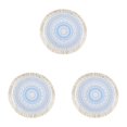 thumbnail image 1 of 3 Pcs Boho Round Placemats 13 Inch Woven Cotton Linen Table Mats with Macrame Fringe, Bohemian Dining Table Decor Heat Resistant and Washable for Kitchen Party Farmhouse, Table Place Mats, 1 of 8