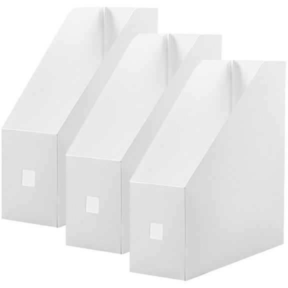 3 Pcs Book Storage Boxes with Lids File Rack Folders Magazine Office
