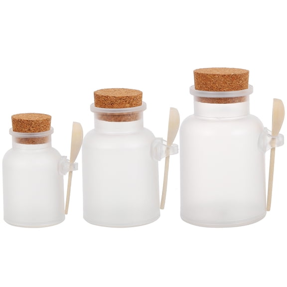 WASHWEPE Mask Powder Bottles Assorted Color 3Pcs ABS Wooden Cork 5.1x2.8x2.8in