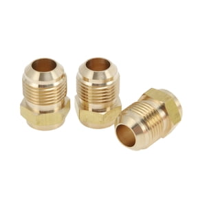 3 Pcs Brass Pipe Fittings for Air Conditionin 1/2"SAE Male Threaded Connector Brass Pipe Extension Joint Connectors