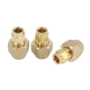 3 Pcs Brass Pipe Fittings for Air Conditionin 1/4"SAE Male Threaded Connector with Hex Nut Brass Pipe Extension Joint Connectors