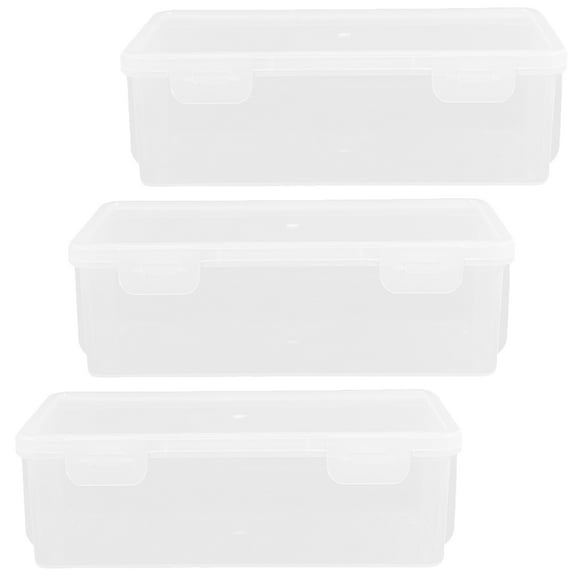 3Pcs Clear Bread Container Fresh Keeping Toast Box Transparent Bun Storage Organizer