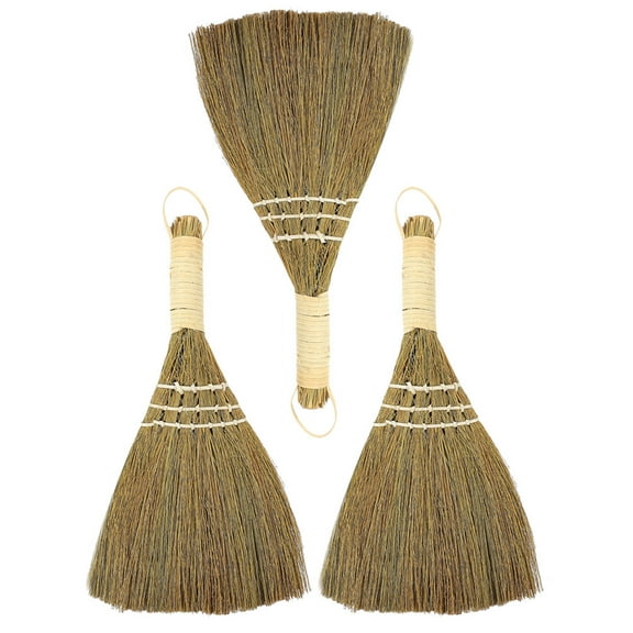 3 Pcs Broom Desk Cleaning for Home Kitchen Small Whisk Straw Miscanthus