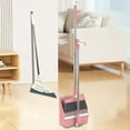 thumbnail image 1 of 3 Pcs Brooms and Dustpan Combo Set with 180° Rotating Head - 36.2in Foldable, Built-in Comb & Soft Bristles for Tight Spaces(Pink), 1 of 6