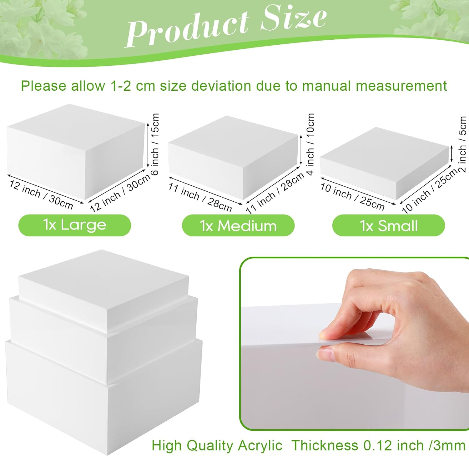3 Pcs Buffet Risers Food Risers for Buffet Table White Acrylic Food ...